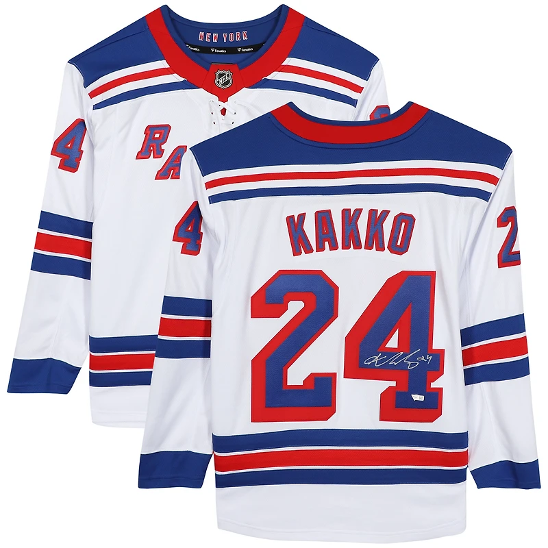 Kaapo Kakko New York Rangers Maillot échappée des fanatiques blancs autographiés