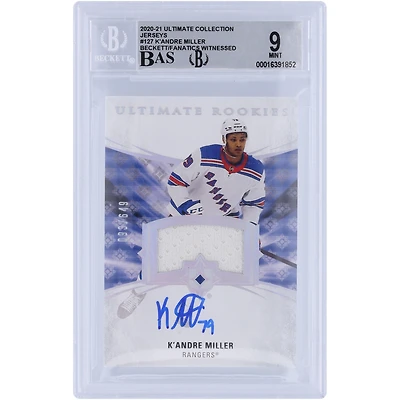K'Andre Miller New York Rangers Autographed 2020-21 Upper Deck Ultimate Collection Jerseys Relic #127 Beckett Fanatics Witnessed Authenticated 9/10 Rookie Card