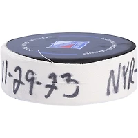 Rondelle de but utilisée par K'Andre Miller des Rangers de New York contre les Red Wings de Détroit le 29 novembre 2023