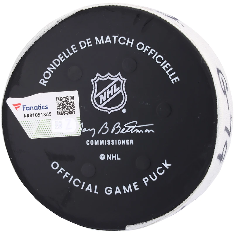 K'Andre Miller New York Rangers Game-Used Goal Puck vs. Detroit Red Wings on November 29, 2023