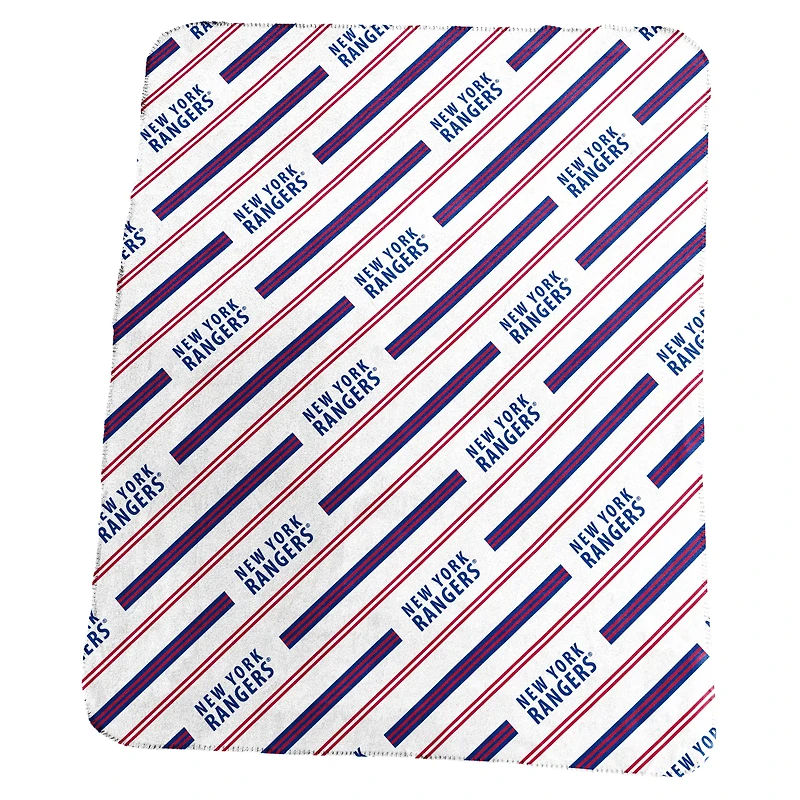 Logo Brands New York Rangers 50" x 60" Classic Vertical Stripe Fleece Throw Blanket