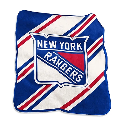 Couverture à rayures Raschel 50 po x 60 po avec logo des Rangers de New York