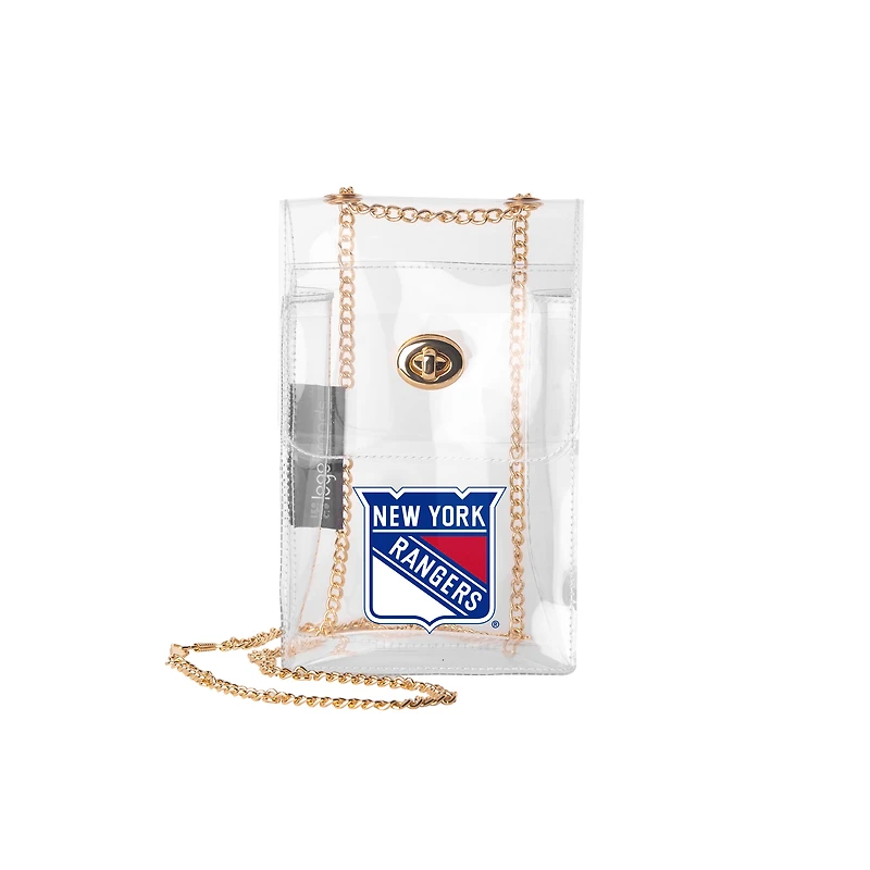 Logo Brands New York Rangers Clear Essential Crossbody Purse
