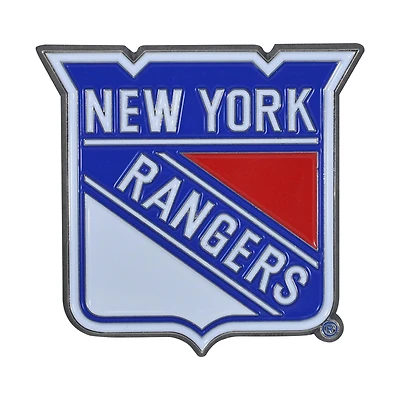 Logo Brands New York Rangers Embossed Color Auto Emblem