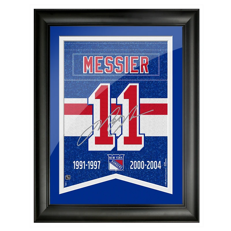 Mark Messier New York Rangers 12'' x 16'' Réplique encadrée Signature Alumni - Bannière