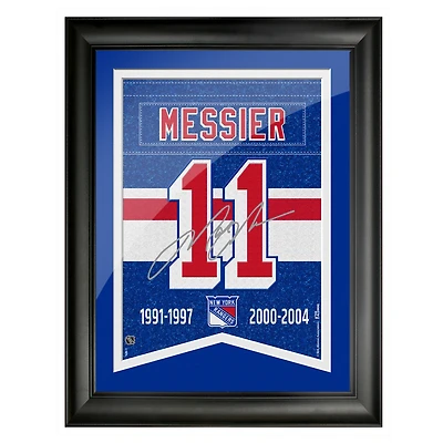 Mark Messier New York Rangers 12'' x 16'' Réplique encadrée Signature Alumni - Bannière