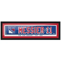 Mark Messier New York Rangers 6 `` x 22 '' réplique encadrée autographe ancien nom - barre