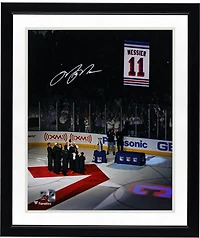 Mark Messier New York Rangers Autographed 16" x 20" Banner Raising Photograph