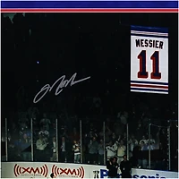 Mark Messier New York Rangers Autographed Framed 16" x 20" Banner Raising Photograph - Suede Matting