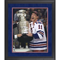 Mark Messier New York Rangers Autographed Framed 16" x 20" Receiving Stanley Cup Photograph 