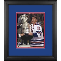 Mark Messier New York Rangers Framed Autographed 8" x 10" Receiving Stanley Cup Photograph