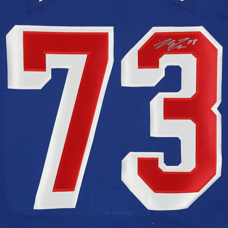 Matt Rempe New York Rangers Autographed Blue Fanatics Premium Jersey