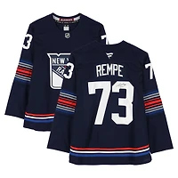 Maillot alternatif bleu marine autographié de Matt Rempe, des Rangers de New York (Fanatics Premium).