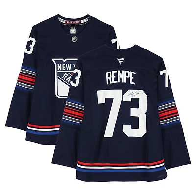 Matt Rempe New York Rangers Autographed Navy Alternate Fanatics Premium Jersey 