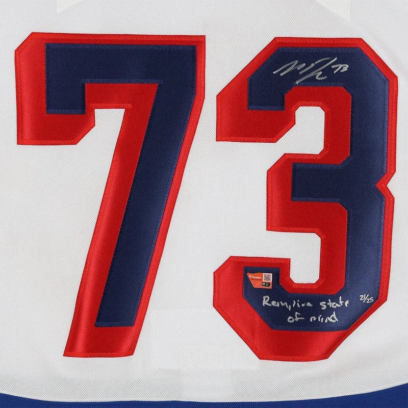 Matt Rempe New York Rangers Autographed White Fanatics Premium Jersey with "Rempire State/Mind" Inscription - Limited Edition of 25