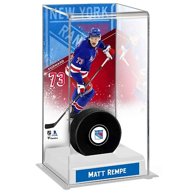 Étui de luxe pour rondelles de hockey de grande taille des Rangers de New York de Matt Rempe