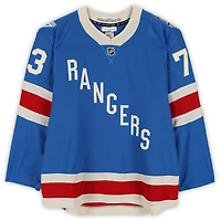 Maillot bleu n° 73 porté par Matt Rempe (New York Rangers) lors de plusieurs matchs entre le 10 décembre 2025 et le 8 janvier 2026.