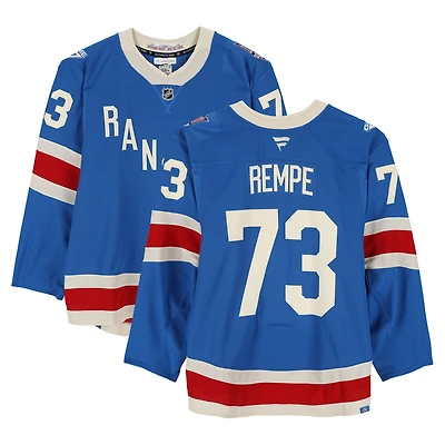 Matt Rempe New York Rangers Game-Used #73 Blue Centennial Set 2 Jersey from Multiple Games Between December 10, 2025 & January 8, 2026
