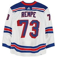 Matt Rempe New York Rangers Game-Used #73 White adidas Jersey Worn During the Second Round of the 2024 Stanley Cup Playoffs vs. Carolina Hurricanes