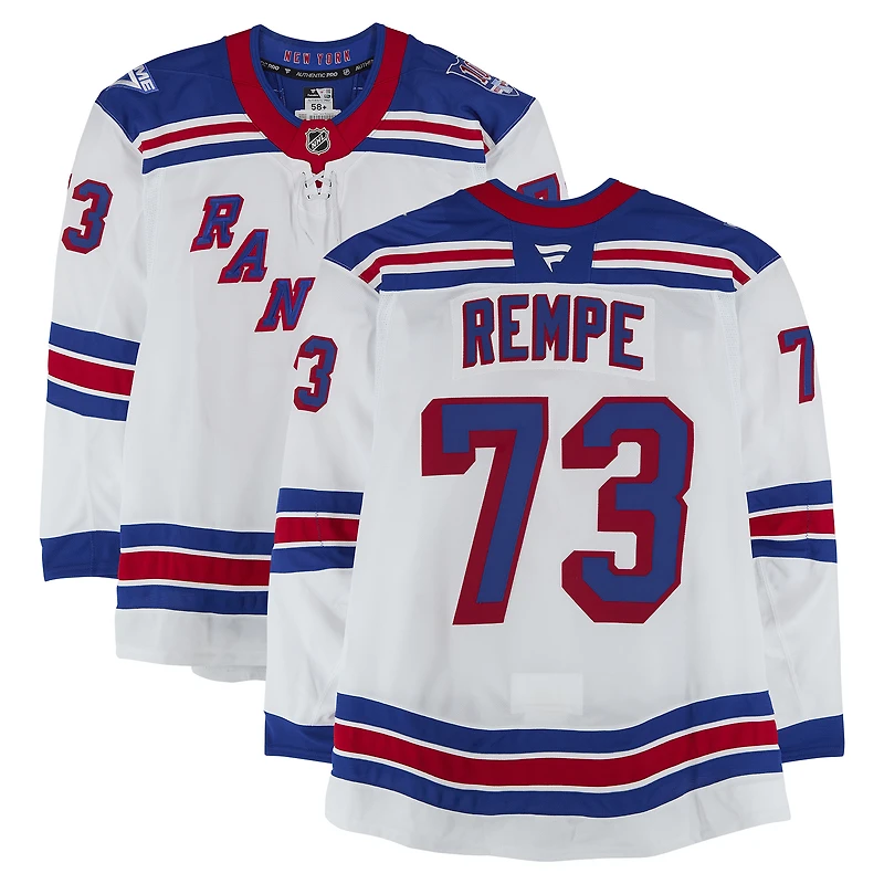 Maillot blanc n° 73 porté par Matt Rempe des Rangers de New York lors de la saison 2025-2026 de la LNH.