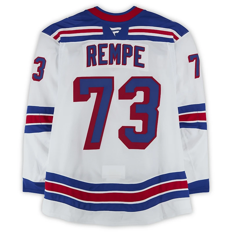 Matt Rempe New York Rangers Game-Used #73 White Set 3 Jersey from the 2025-26 NHL Season