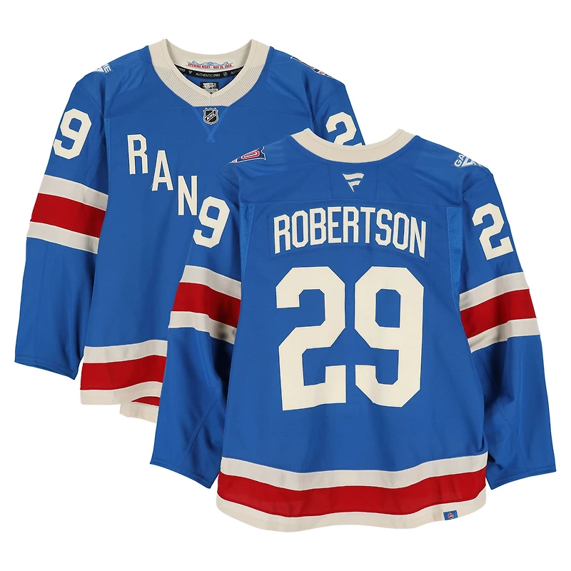 Matthew Robertson New York Rangers Game-Used #29 Blue Centennial Jersey vs. Carolina Hurricanes on February 5, 2026
