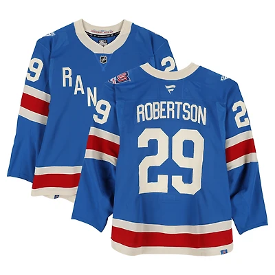 Matthew Robertson New York Rangers Game-Used #29 Blue Centennial Set 2 Jersey from Multiple Games Between December 10, 2025 & January 8, 2026