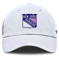 Men's Fanatics  White New York Rangers Authentic Pro Hockey Fights Cancer Adjustable Hat