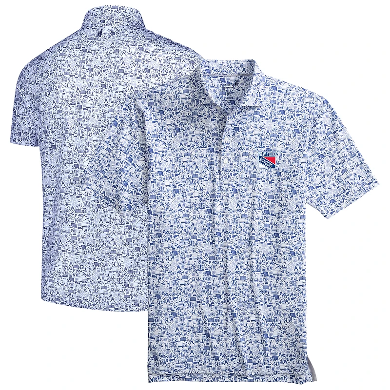 Polo johnnie-O pour hommes, bleu/blanc, New York Rangers Slapshot