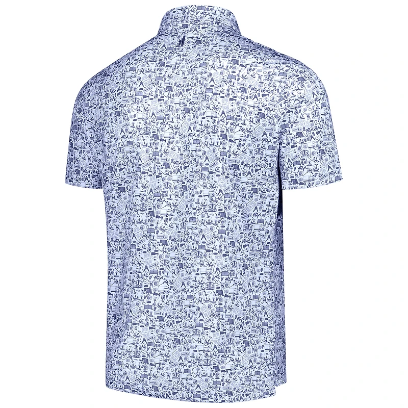 Polo johnnie-O pour hommes, bleu/blanc, New York Rangers Slapshot