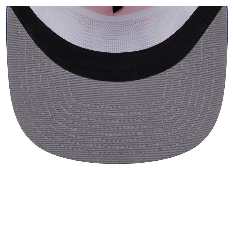 Casquette de golf ajustable New Era bleu/rouge New York Rangers Throwback V-Dye pour homme