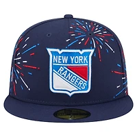 Casquette ajustée 59FIFTY Americana Fireworks des New York Rangers de Era pour homme, bleu marine