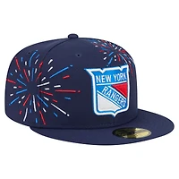 Men's New Era  Navy New York Rangers Americana Fireworks 59FIFTY Fitted Hat