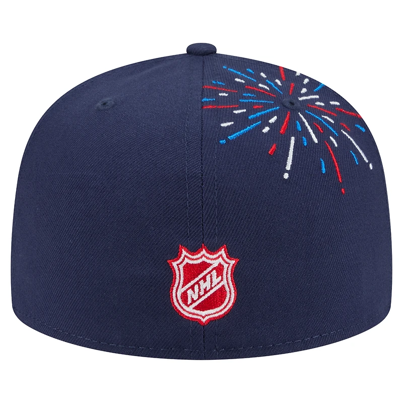 Men's New Era  Navy New York Rangers Americana Fireworks 59FIFTY Fitted Hat