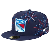 Casquette ajustée 59FIFTY Americana Fireworks des New York Rangers de Era pour homme, bleu marine