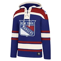 Men's '47 Blue New York Rangers Big & Tall Superior Lacer Pullover Hoodie