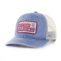 Casquette camionneur ajustable bleu '47 des Rangers de New York pour homme, avec patch teinté par pigments