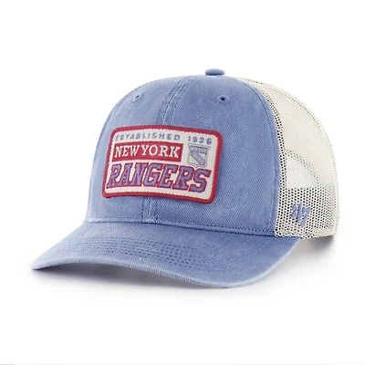 Casquette camionneur ajustable bleu '47 des Rangers de New York pour homme, avec patch teinté par pigments