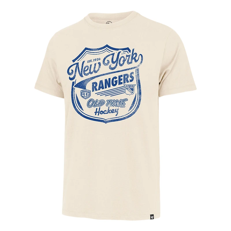 Men's '47  Cream New York Rangers Poke Check Franklin T-Shirt
