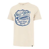 Men's '47  Cream New York Rangers Poke Check Franklin T-Shirt