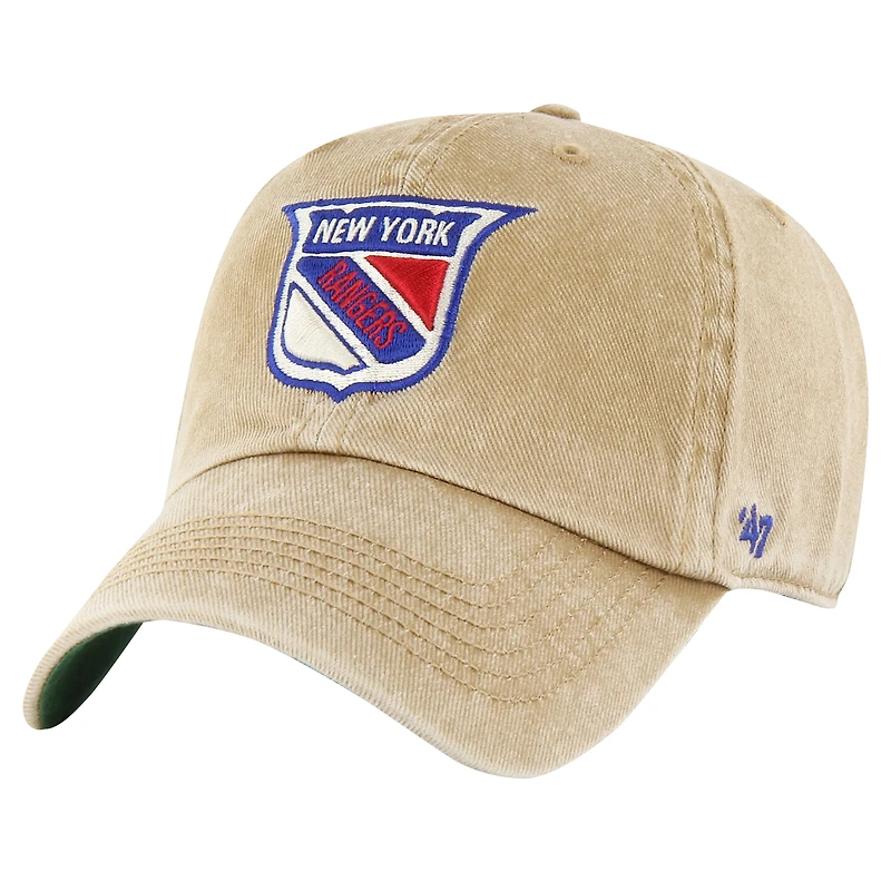 Men's '47 Khaki New York Rangers  Earldor Clean Up Adjustable Hat