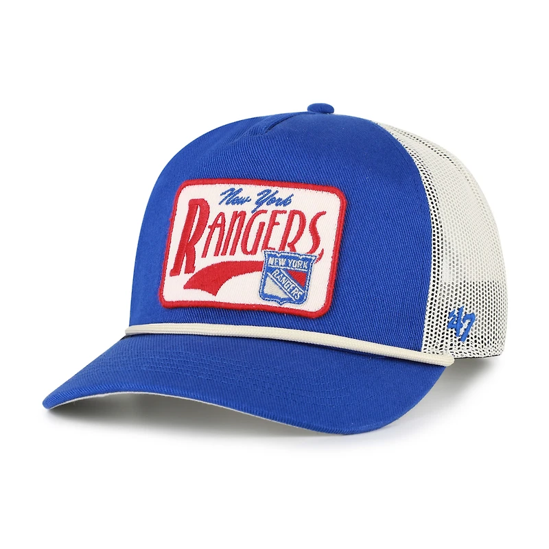 Men's '47 Royal New York Rangers Emmett Heavy Twill Trucker Hitch Rope Adjustable Hat