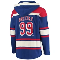 Men's '47 Wayne Gretzky Blue New York Rangers Retired Player Name & Number Lacer Pullover Hoodie