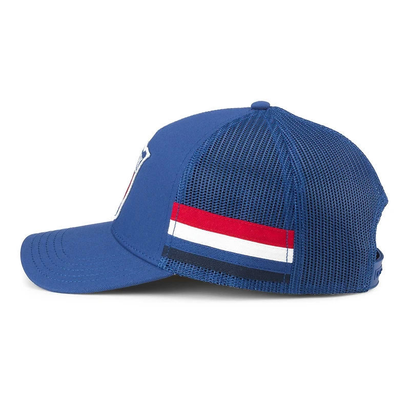 Men's American Needle Blue New York Rangers HotFoot Stripes Trucker Adjustable Hat