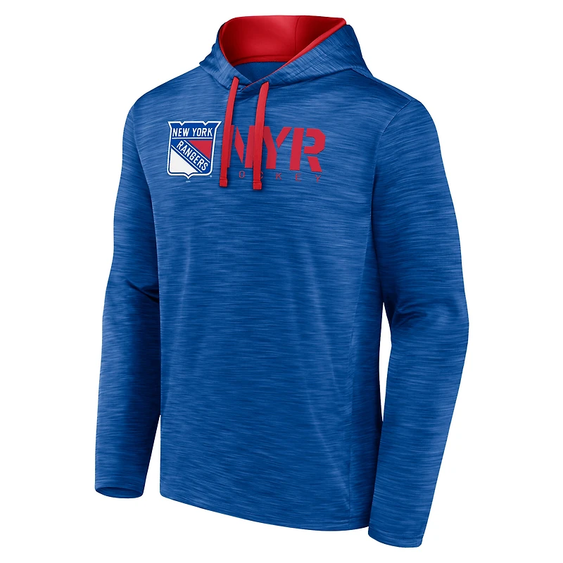 Men's  Blue New York Rangers Head Start Pullover Hoodie