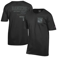 Men's Champion  Black New York Rangers Tonal T-Shirt
