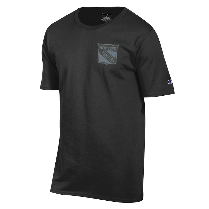 Men's Champion  Black New York Rangers Tonal T-Shirt