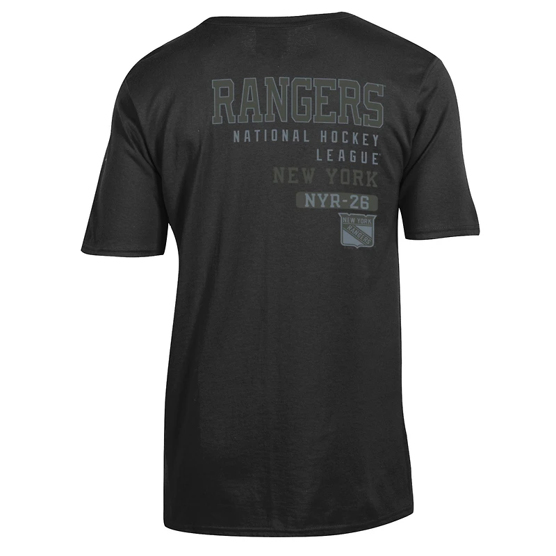 Men's Champion  Black New York Rangers Tonal T-Shirt