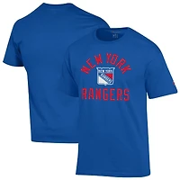 Men's Champion  Blue New York Rangers Primary Logo Jersey T-Shirt