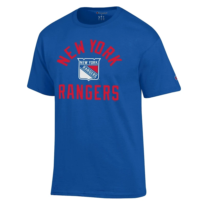 Men's Champion  Blue New York Rangers Primary Logo Jersey T-Shirt